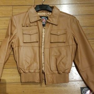 Italian leather bomber jacket